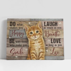 Christian Canvas Wall Art, Little Cat White…