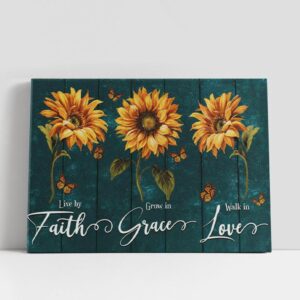 Christian Canvas Wall Art, Live By Faith…