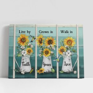 Christian Canvas Wall Art, Live By Faith…