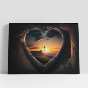 Christian Canvas Wall Art, Love Pray Cross…