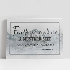 Christian Canvas Wall Art, Matthew 1720 Faith…