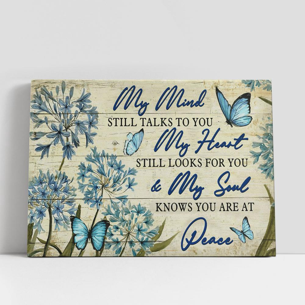 Christian Canvas Wall Art, My Mind Still Talks To You Butterflies Large Canvas