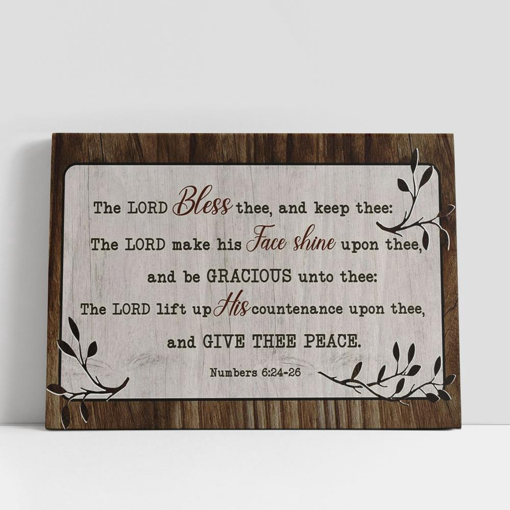 Christian Canvas Wall Art, Numbers 624-26 The Lord Bless Thee And Keep Thee Wall Art Canvas, Christian Gifts Wall Art Decor