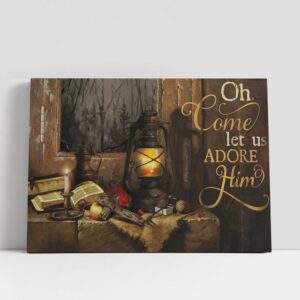Christian Canvas Wall Art, Oh Come Let…