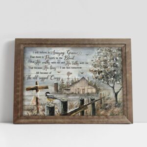Christian Canvas Wall Art, Old Barn Black…