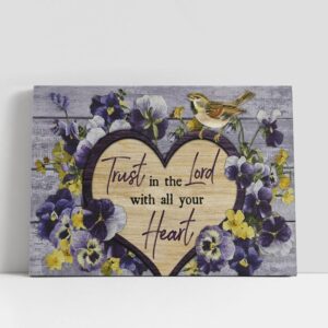Christian Canvas Wall Art, Pansy Flower Little…