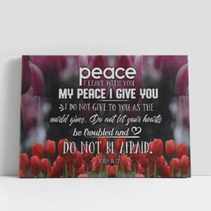 Christian Canvas Wall Art, Peace I Leave…