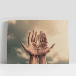 Christian Canvas Wall Art, Praying Hands Hold…