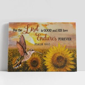 Christian Canvas Wall Art, Psalm 1005 For…