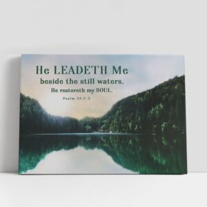 Christian Canvas Wall Art, Psalm 232-3 He…