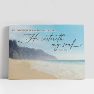 Christian Canvas Wall Art, Psalm 232-3 Kjv…