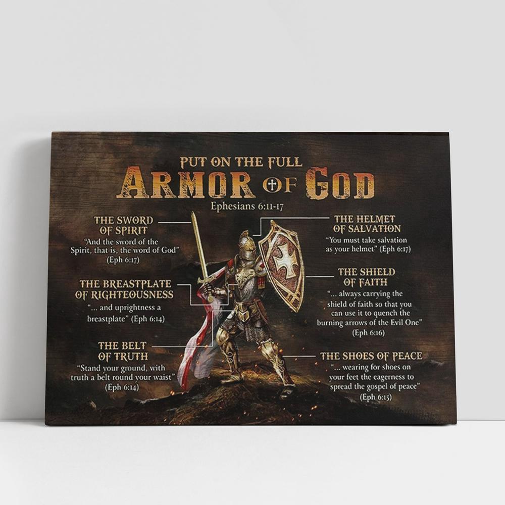 Christian Canvas Wall Art, Put On The Full Armor Of God Christian Gifts Canvas Art, Christian Gifts Wall Art, Religious Wall Decor