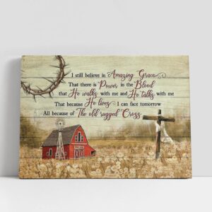 Christian Canvas Wall Art, Red Barn I…