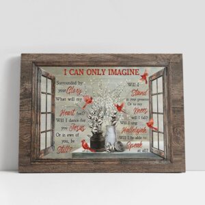 Christian Canvas Wall Art, Red Cardinal Cotton…