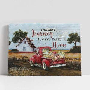 Christian Canvas Wall Art, Red Truck The…