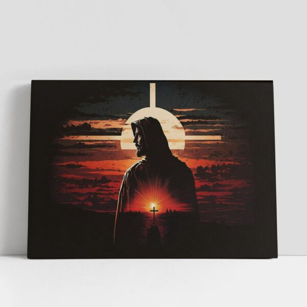 Christian Canvas Wall Art, Resurrected Jesus Christ Holy Cross Canvas Pictures, Faith Art, Christian Gifts Canvas Wall Art Decor