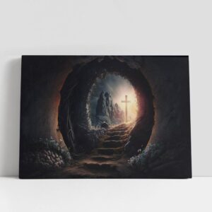Christian Canvas Wall Art, Resurrection Empty Tomb…