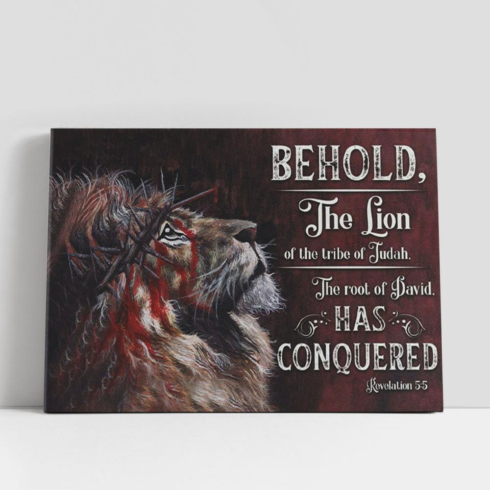 Christian Canvas Wall Art, Revelation 55 Behold, The Lion Of The Tribe Of Judah Canvas Wall Art