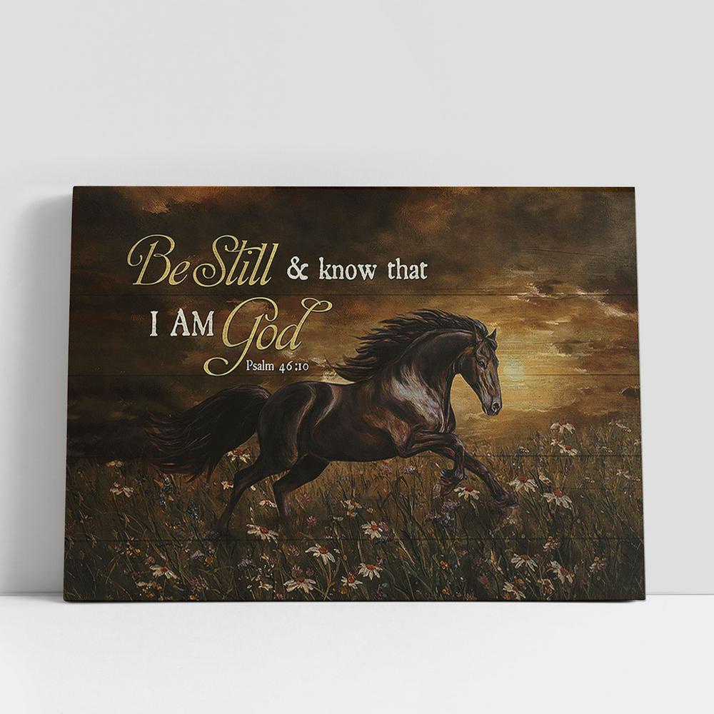 Christian Canvas Wall Art, Running Horse Daisy Field Be Still And Know That I Am God Wall Art Canvas, Gifts For Horse Lovers Christian Canvas Wall Art, Running Horse Daisy Field Be Still And Know That I Am God Wall Art Canvas, Gifts For Horse Lovers