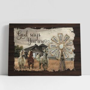Christian Canvas Wall Art, Running Horses God…