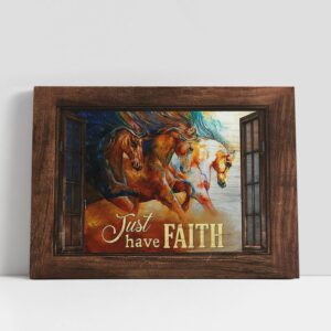 Christian Canvas Wall Art, Running Horses Just…