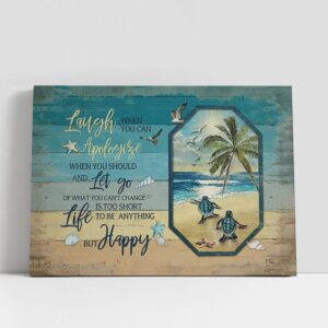 Christian Canvas Wall Art, Sea Turtle Life…