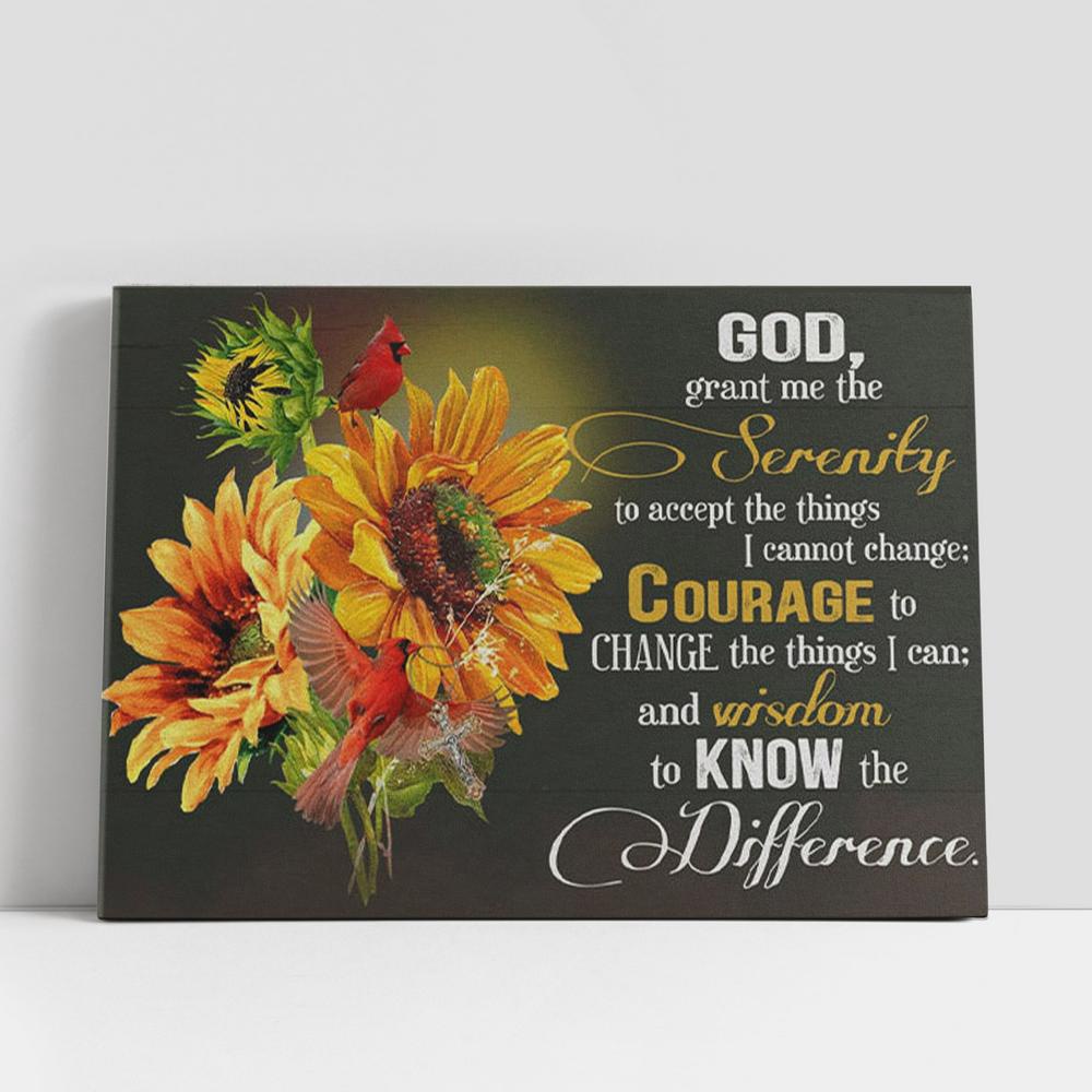 Christian Canvas Wall Art, Serenity Prayer Sunflower Canvas Wall Art Christian Canvas Wall Art, Serenity Prayer Sunflower Canvas Wall Art