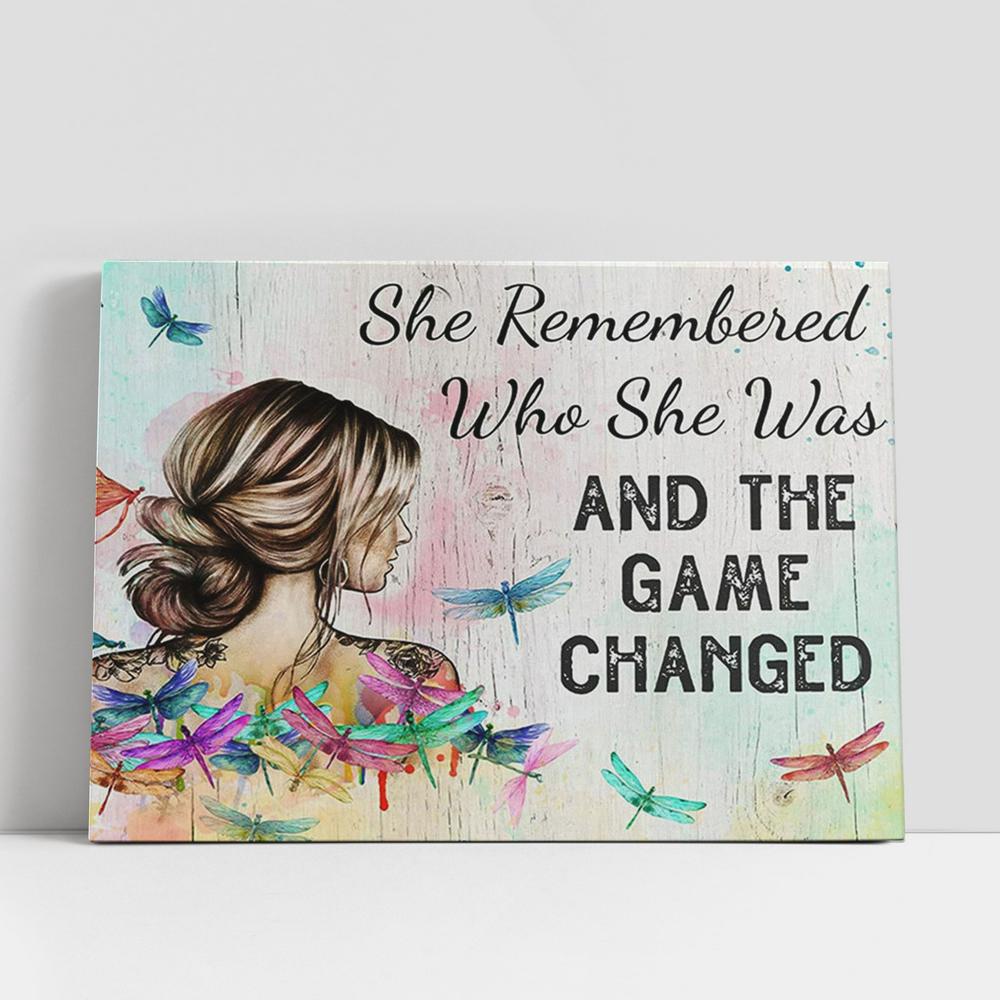 Christian Canvas Wall Art, She Remembered Who She Was And The Game Changed Canvas Prints, Boho Decoration Poster For Girls, Teens Christian Canvas Wall Art, She Remembered Who She Was And The Game Changed Canvas Prints, Boho Decoration Poster For Girls, Teens