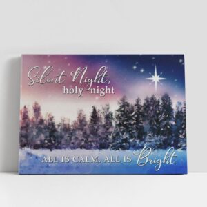 Christian Canvas Wall Art, Silent Night Holy…