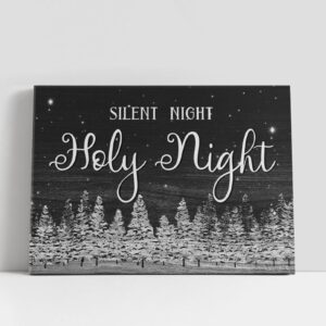Christian Canvas Wall Art, Silent Night Holy…