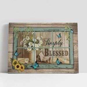 Christian Canvas Wall Art, Simply Blessed Bible…
