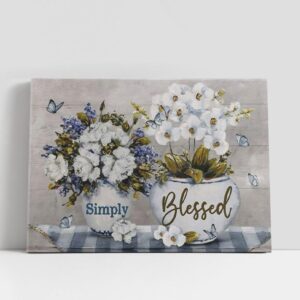 Christian Canvas Wall Art, Simply Blessed Canvas…