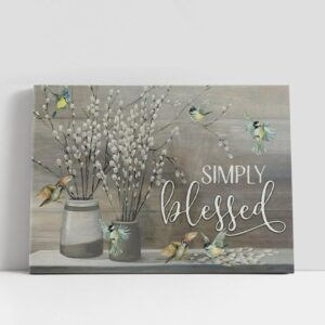 Christian Canvas Wall Art, Simply Blessed Canvas…