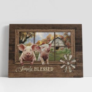 Christian Canvas Wall Art, Simply Blessed Happy…
