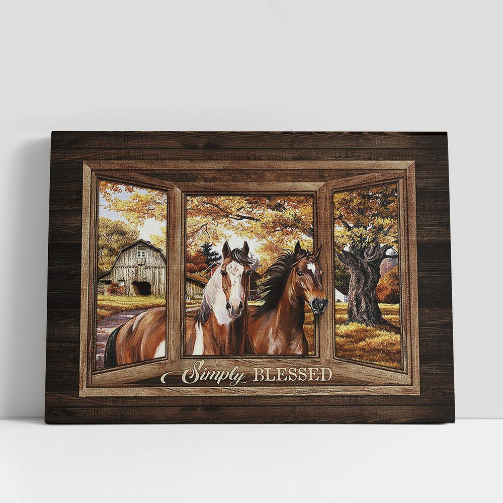 Christian Canvas Wall Art, Simply Blessed Horse Canvas Wall Art Christian Canvas Wall Art, Simply Blessed Horse Canvas Wall Art