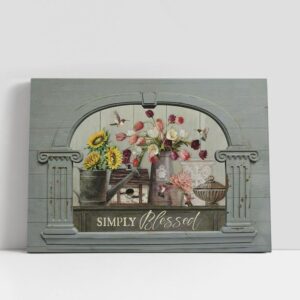 Christian Canvas Wall Art, Simply Blessed Tulip…