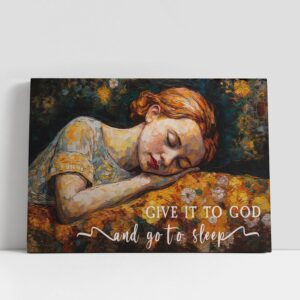 Christian Canvas Wall Art, Sleeping Girl, Give…