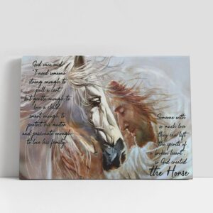 Christian Canvas Wall Art, Someone With So Much Love They Can Lift The Spirits Of A Broken Heart So God Created The Horse Jesus Canvas Prints