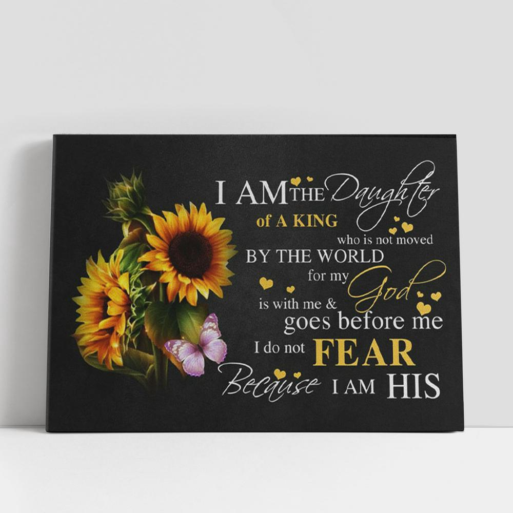 Christian Canvas Wall Art, Sunflowers, Daughter Of King Canvas Wall Art, Christian Canvas Art