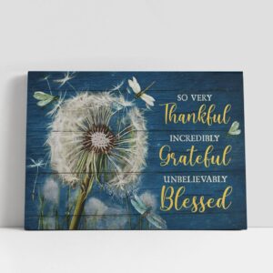 Christian Canvas Wall Art, Thankful Graceful Blessed…