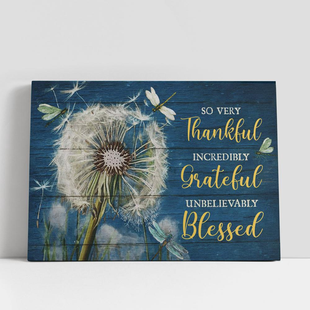 Christian Canvas Wall Art, Thankful Graceful Blessed Dandelion Large Canvas, Christian Canvas Art Christian Canvas Wall Art, Thankful Graceful Blessed Dandelion Large Canvas, Christian Canvas Art