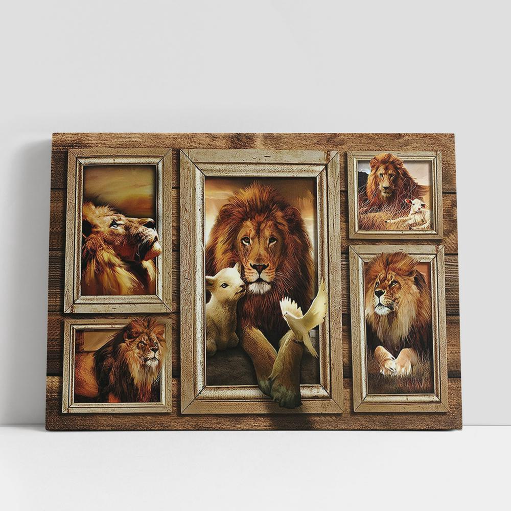 Christian Canvas Wall Art, The King Lion Lamb Of God Dove Canvas Art, Lion Canvas Wall Decor, Christian Canvas Art Christian Canvas Wall Art, The King Lion Lamb Of God Dove Canvas Art, Lion Canvas Wall Decor, Christian Canvas Art