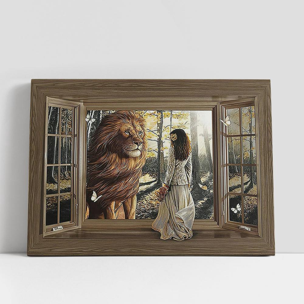 Christian Canvas Wall Art, The Lion And Girl Canvas Art, Lion Canvas Wall Decor, Christian Canvas Art Christian Canvas Wall Art, The Lion And Girl Canvas Art, Lion Canvas Wall Decor, Christian Canvas Art