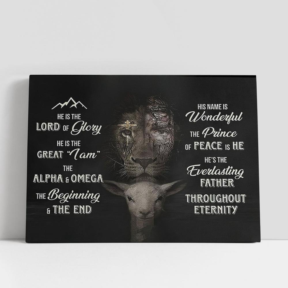 Christian Canvas Wall Art, The Lion And Lambs He Is The Lord Of Glory Canvas Art, Lion Canvas Wall Decor, Christian Canvas Art Christian Canvas Wall Art, The Lion And Lambs He Is The Lord Of Glory Canvas Art, Lion Canvas Wall Decor, Christian Canvas Art