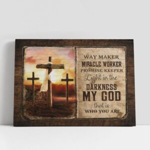 Christian Canvas Wall Art, The Old Rugged…