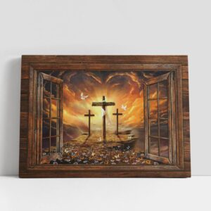 Christian Canvas Wall Art, The Three Crosses…