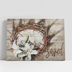 Christian Canvas Wall Art, Thorn Crown Lily…