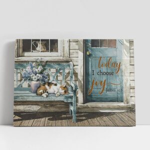 Christian Canvas Wall Art Today I Choose Joy Day Sleeping Cat Canvas Wall Art Christian Canvas Art 1 ye82v3.jpg