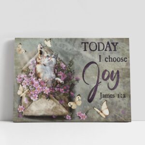 Christian Canvas Wall Art Today I Choose Joy Flower Blue Butterfly Large Canvas Christian Canvas Art 1 mnkmuw.jpg