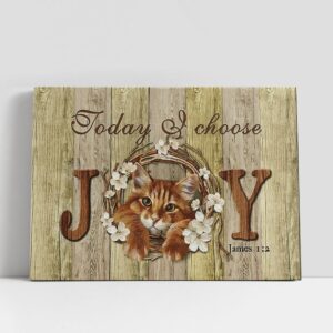 Christian Canvas Wall Art Today I choose joy Maine Coon cat cherry blossom Canvas Wall Art Christian Canvas Art 1 clmhia.jpg